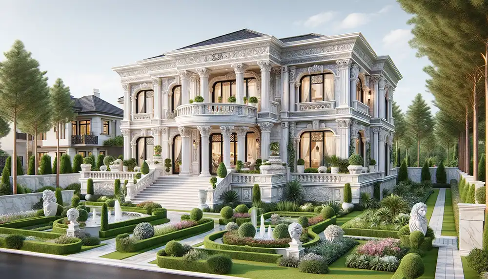 طراحی نمای رومی ویلا