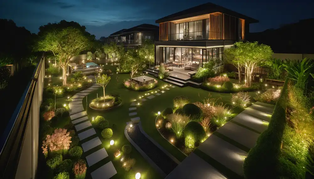 طراحی باغ ویلا 1000 متری